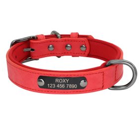 Engraved Lettering On The Neck Ring Of Dogs And Cats To Prevent Loss (Option: Red-M)