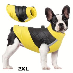 Winter New Pet Waterproof And Warm Coat, Reflective And Comfortable Dog New Arrival Warm Clothes For Pet Jacket With Harness Winter Warm Waterproof An (Option: Yellow-2XL)