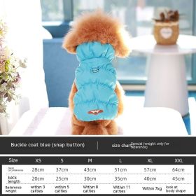 Dog Clothes Vest Warm Cotton With Buckle (Option: Sky Blue-S)