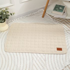 Autumn And Winter Pet Mat Cat For Common Dogs Thick And Comfortable Pet Products (Option: Waffle Pet Pad White-50x40cm)