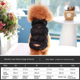 Dog Clothes Vest Warm Cotton With Buckle (Option: Black-XS)