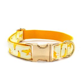 Tow Rope Collar Pet Supplies Gold Metal Buckle (Option: Yellow-Dog pen-S)