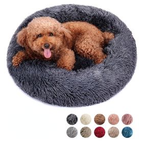 Soft Dog Bed Cat Beds Cat Sleeping Plush Mat Cushion Kitten Nest Sofa Kennel For Puppy Colorful Fluffy Warm Comfortable Pet Bed (Color: grey, size: 40cm)