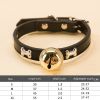 Leather Pet Collars Pet paw print bone alloy bell collar dog collar Best Santa Xmas Gifts cat collar