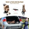 Foldable 4-Wheel Pet Stroller with Storage Basket