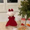 Christmas Pet Dress For Small Medium Dog; New Year Non-elastic Dog Dress ; Winter Pet Apparel