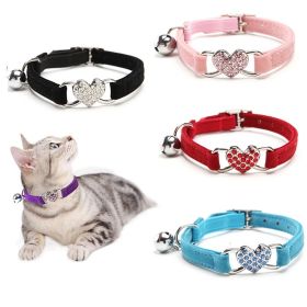 Pet Collar Adjustable Soft Collar With Bell For Dogs Kitten Cats (Color: Dark Violet, size: one-size)