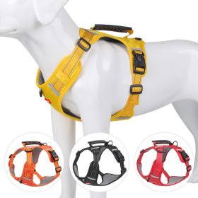 No Pull Pet Harness For Dog & Cat; Adjustable Soft Padded Large Dog Harness With Easy Control Handle (Color: Yellow, size: S)