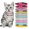 Super Shining Diamond Rhinestone Cat Collar Puppy Baby Dog Cat Collar Leather Strap Kitten Accessories Adjustable Puppy Collar